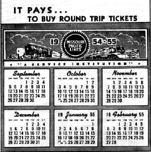 1954 MoPac calendar